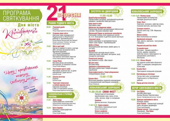 Що чекає Кропивницький на День міста?