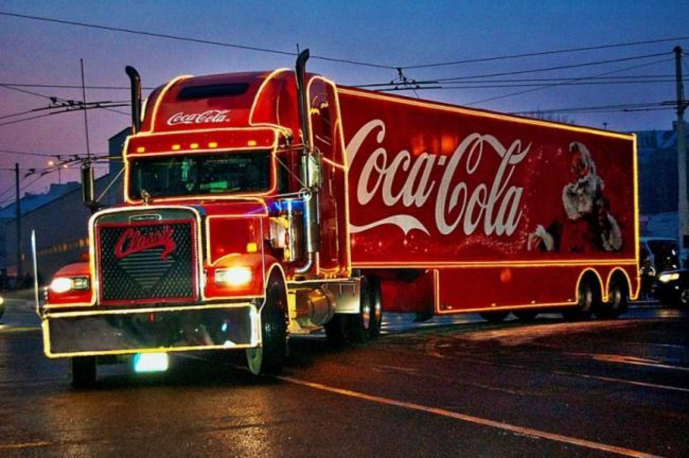 Новорічна вантажівка Coca-Cola у Вінниці