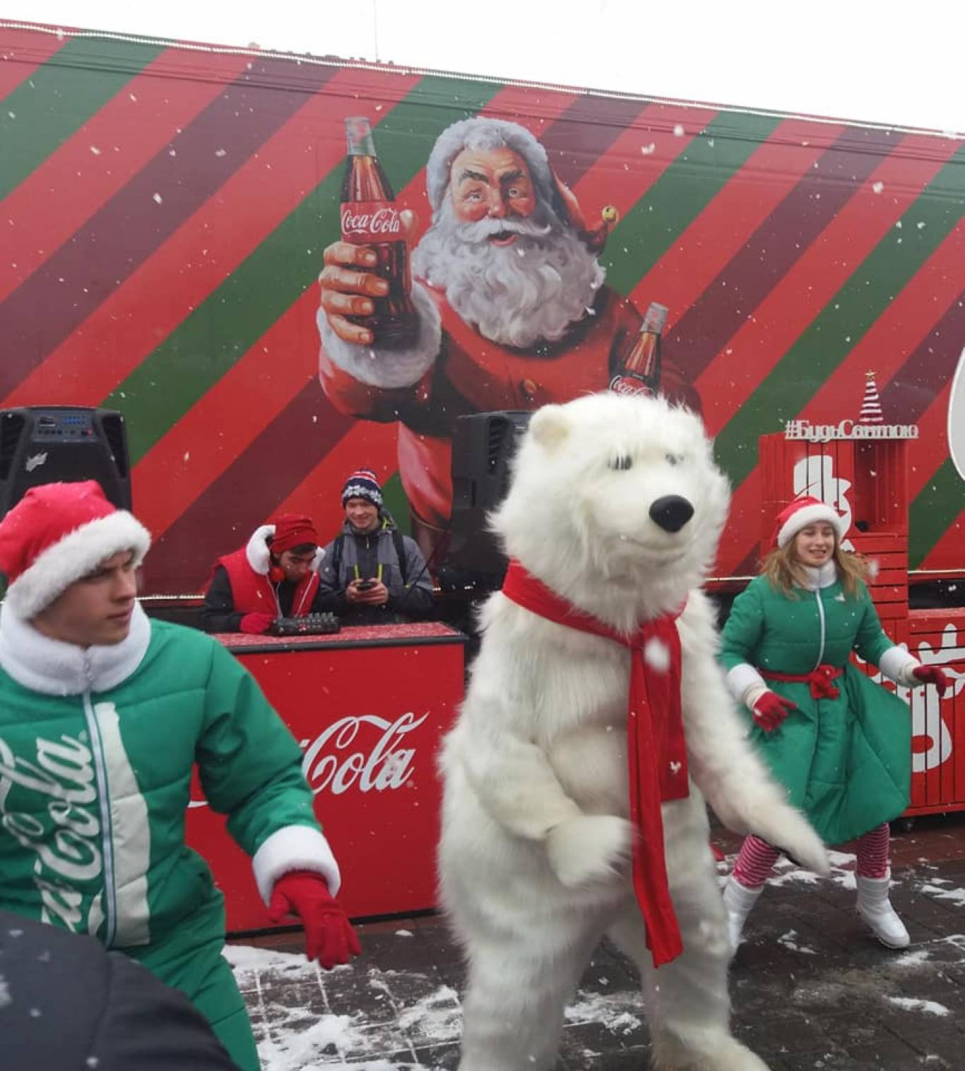 Новорічна вантажівка Coca-Cola у Вінниці