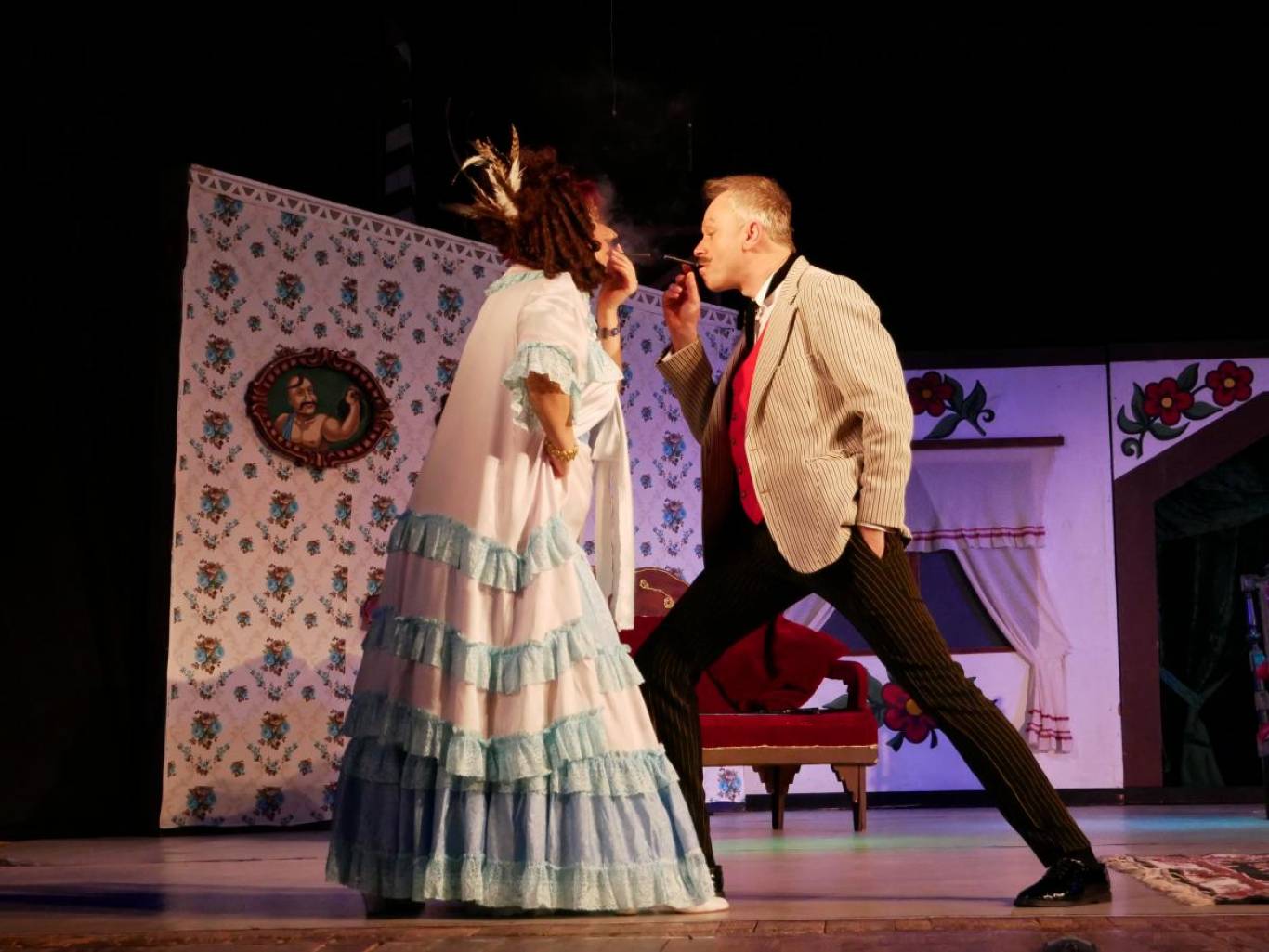 Вистава За двома зайцями