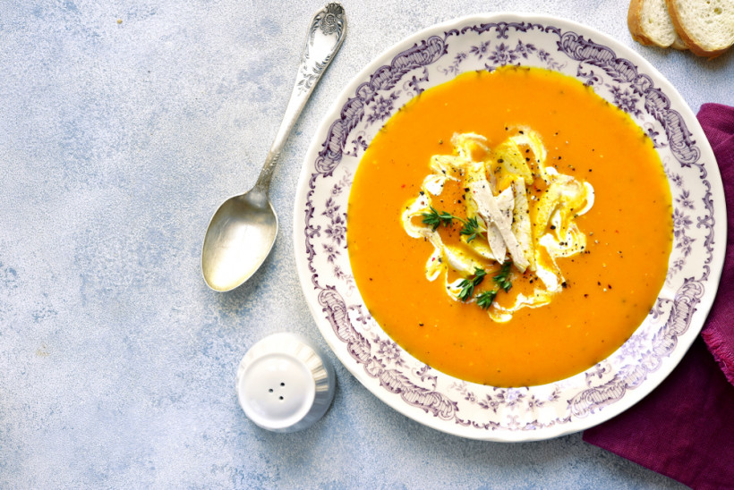 Гарбузовий суп із курячою грудкою