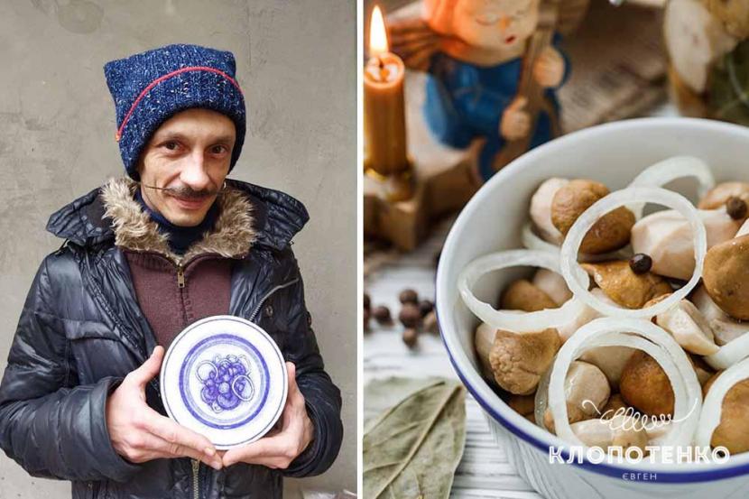 Мар’ян Пиріг, Грибуні 2021 р. (дошка, папір, кулькова ручка, акрил)